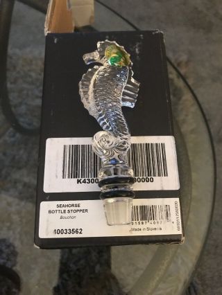 Vintage Htf Waterford Crystal Seahorse Bottle Stopper 4.  5”