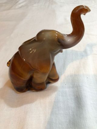 National Heisey Glass Museum Newark,  Ohio Brown Glass Elephant Figurine