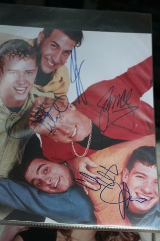N Sync Group 8x10 Hand Signed Photo