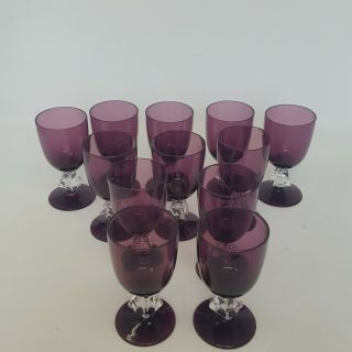 Aquarius Amethyst and Diamond Wine Goblet by Bryce Brothers Glass set of 12 2