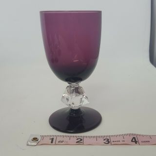 Aquarius Amethyst and Diamond Wine Goblet by Bryce Brothers Glass set of 12 6