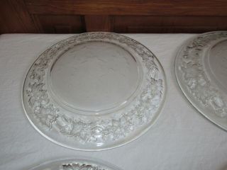 Set of 4 Crystal Princess House FANTASIA Dinner Plates Poinsettia Christmas 4
