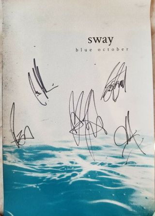 Autographed Blue October Sway Poster w/Wristband,  Ticket - 11” x 17” 2