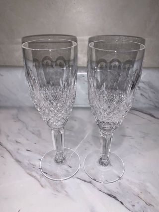 Vintage Set Of 2 Waterford Colleen Champagne Flutes 7 1/4 Inches