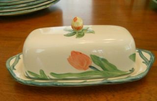Vintage Franciscan England Pottery " Tulip " China Butter Dish & Lid