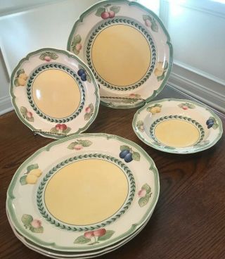 6 Pc.  Villeroy & Boch French Garden Fleurence Dinners,  Salad & Soup