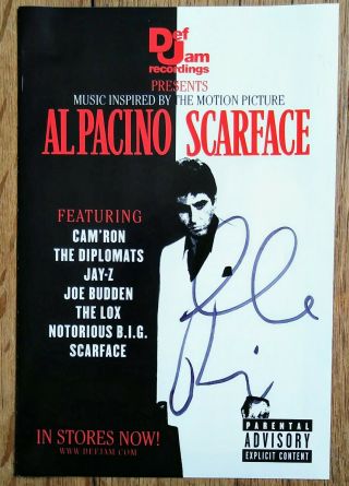 Al Pacino " Autographed Hand Signed " Scarface Dvd Insert - Tony Montana