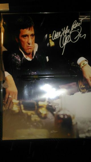 Al Pacino Autographed 11x14 Scarface Photo Tony Montana Cocaine Pile