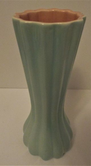 Catalina Pottery Fluted Two Tone Vase 6 "