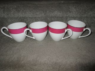 Kate Spade For Lenox Rutherford " Circle Pink " Coffee Cups Set/4