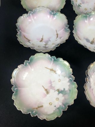 Hand Painted Royal Vienna Berry/ Dessert Bowls Set Of 8 9C 4