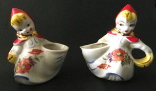 Antique Hull Pottery Little Red Riding Hood Open Sugar And Creamer (pitcher)