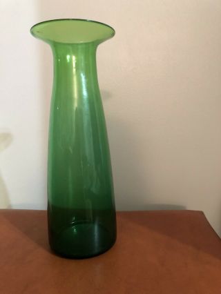 Wayne Husted Blenko Green Glass Vase