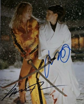 Uma Thurman & Lucy Liu 2x Hand Signed 8x10 Photo W/holo Kill Bill