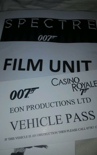 James Bond 007 various film crew items film prop x 4 4