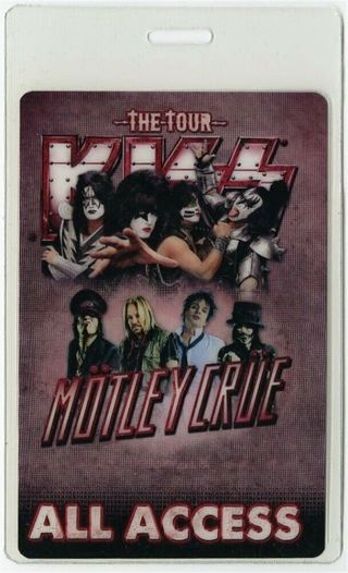 Kiss Authentic 2012 Concert Tour Laminated Backstage Pass Motley Crue All Access