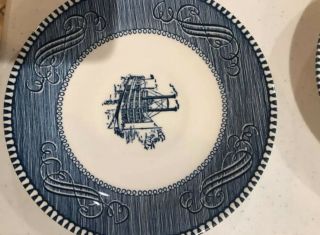 Royal China Currier & Ives Blue & White Vintage Dish Set,  29 pc 4
