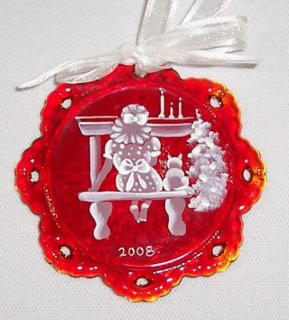 Qvc Fenton Glass Handpainted Mary Gregory Christmas Ornament (2008)