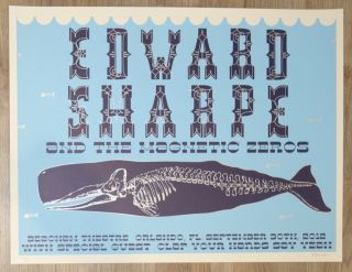 2012 Edward Sharpe - Orlando Silkscreen Concert Poster S/n By Noah Kelber