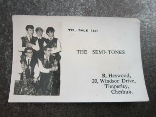 The Semi - Tones Group Business Card With Signatures Music Memorabilia