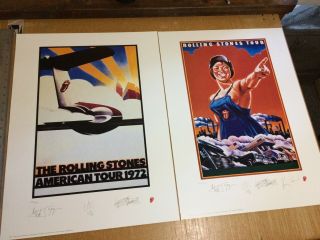 The Rolling Stones American Tour Art Print Lithograph Set Of 2 - 1972 And 1978
