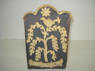 Rare Vintage Bennington Vermont Slab Pottery Vase Signed Lopez Tree Bird