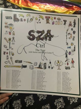 Sza Signed Autograph Ctrl Tour Poster.