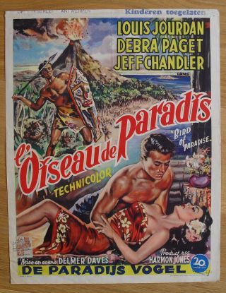Bird Of Paradise Debra Paget Belgian Movie Poster 
