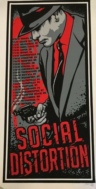 Social Distortion 2007 Tour Screenprint Limited Edition 200 Of 400
