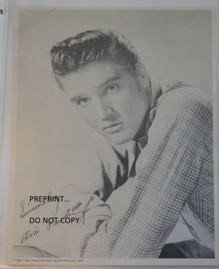 2 Promo Photos Of Elvis;1956 Fan Club Photo 8x11 Closeup & 5x7 Color