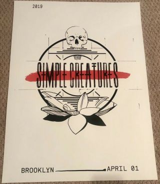 Simple Creatures Blink 182 All Time Low Concert Poster Brooklyn Ny 4/1/19