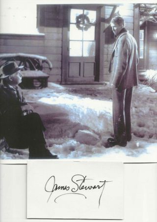 Wonderful Life Photo Of Clarence & George W/ Signed Card By James Stewart