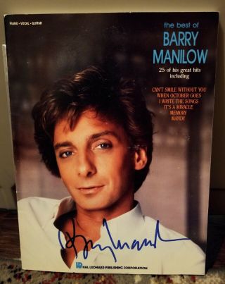 Rare Autographed The Best Of Barry Manilow 25 Great Hits Song Book P/v/g