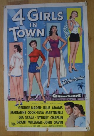 4 Girls In Town George Nader Us Movie Poster 1 Sheet 
