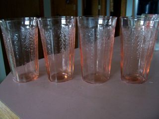 Anchor Hocking Princess 5 1/4 " Pink 13 Oz Ice Tea Tumblers (4) - More Available