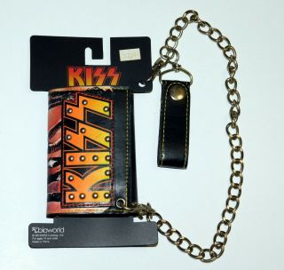 Kiss Band Studded Logo Destroyer Leather Chain Wallet Display Card 2010