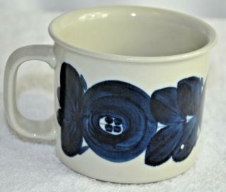 Vintage Arabia Of Finland Anemone Blue Beer Mug Hand Painted Signed - 4 Available