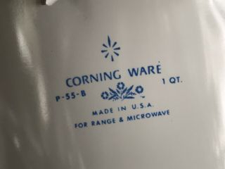 Corning Ware P - 55 - B 1 Qt Sauce Pans With Lids And Handles 6