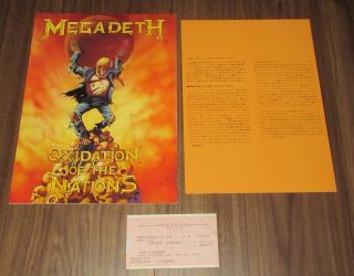 With Ticket Stub & Japan Only Insert Megadeth World Tour Book 1991 Oxidation