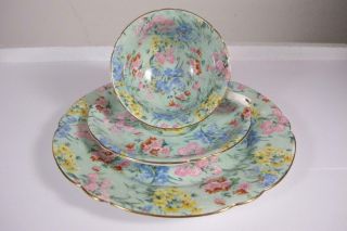 Vintage England Shelley Chintz Melody Plate Tea Cup & Saucer Set