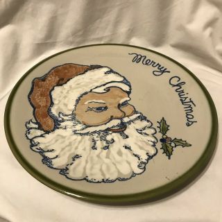 Rare Louisville Stoneware Merry Christmas Santa Claus Plate Platter 11.  25 "