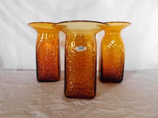 Choice Vintage Blenko Art Glass Vases Mid Century Mcm Modern Old Stock Nos