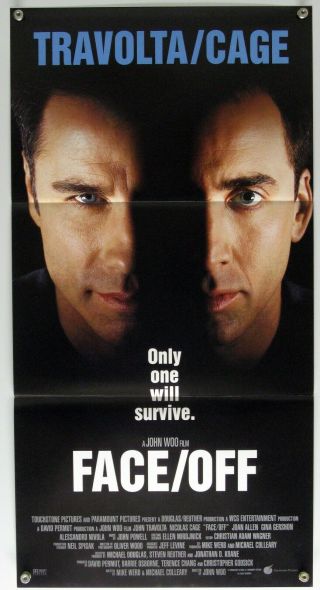 Face/off John Travolta Nicolas Cage John Woo Sci - Fi Classic Aus Daybill 1997