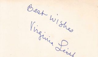 Virginia Leith Signed 3x5 Index Card Actress/the Brain That Wouldn 