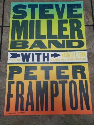 Steve Miller Band & Peter Frampton Hatch Show Print Nashville Opry 2018 Poster