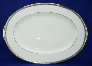 Noritake Chatelaine Platinum Large Oval Serving Platter 16 7/8 " X 12 1/8 "