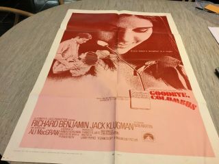 GOODBYE,  COLUMBUS - RICHARD BENJAMIN/ALI MacGRAW - MOVIE POSTER 1969 2