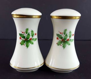 Lenox China Holiday Dimension Salt And Pepper Shakers Oval 3 - 3/4 " Dinnerware