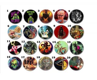 20 X Horror Buttons (pins,  Badges,  Patch,  Movie,  Vintage,  Slasher,  Cthulhu)