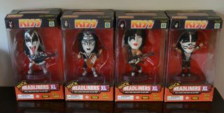 Kiss Rock Headliners Xl Limited Edition Set Of 4 Gene Ace Peter Paul Figures Nib